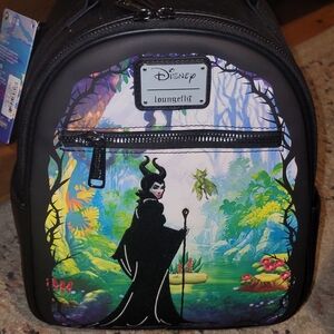 Loungefly Black and Multicolor Maleficent Backpack